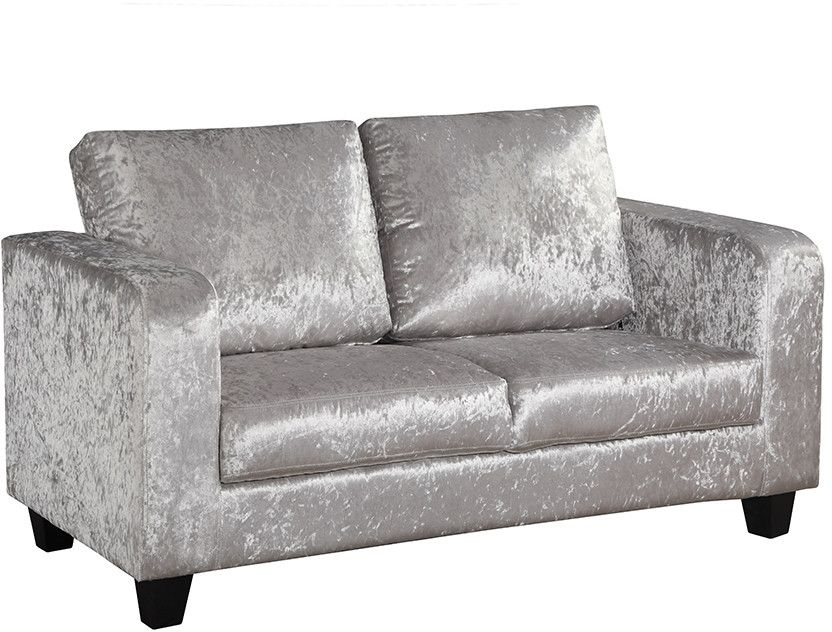 Buy Silver Crushed Velvet Sofa The Furn Shop