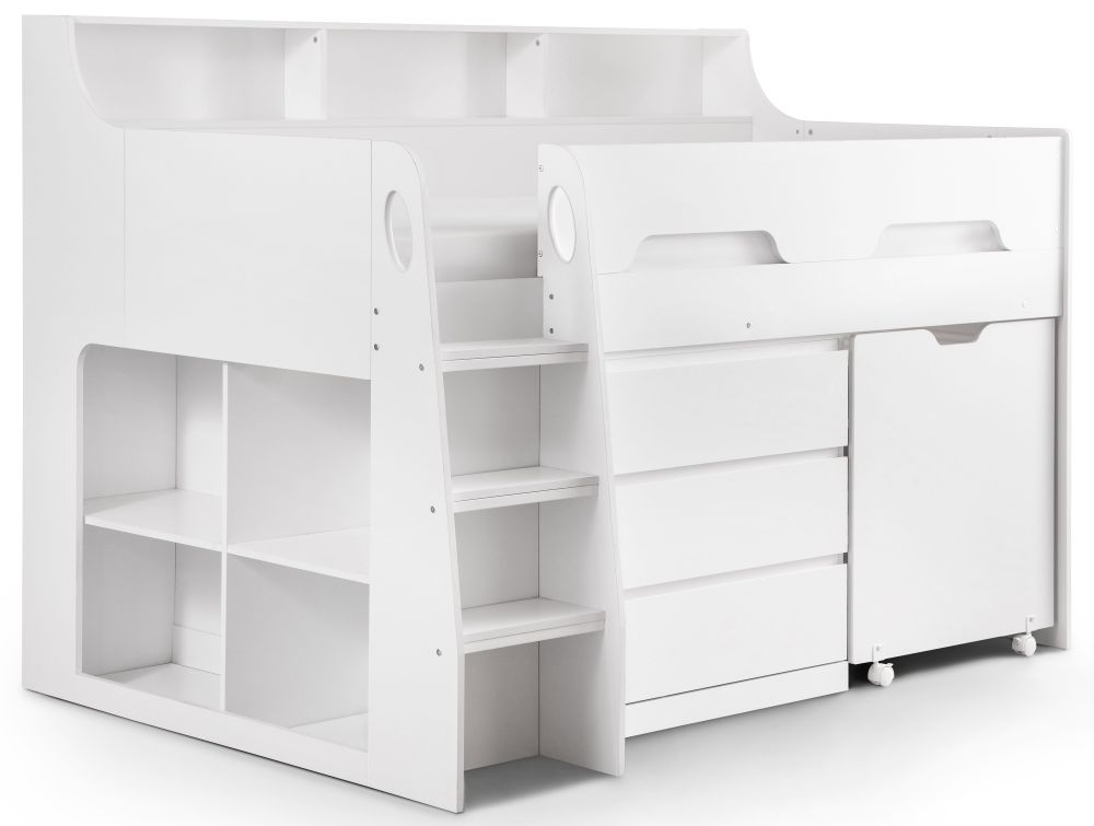 Jupiter Midsleeper Bed Comes in White and Grey Oak Options