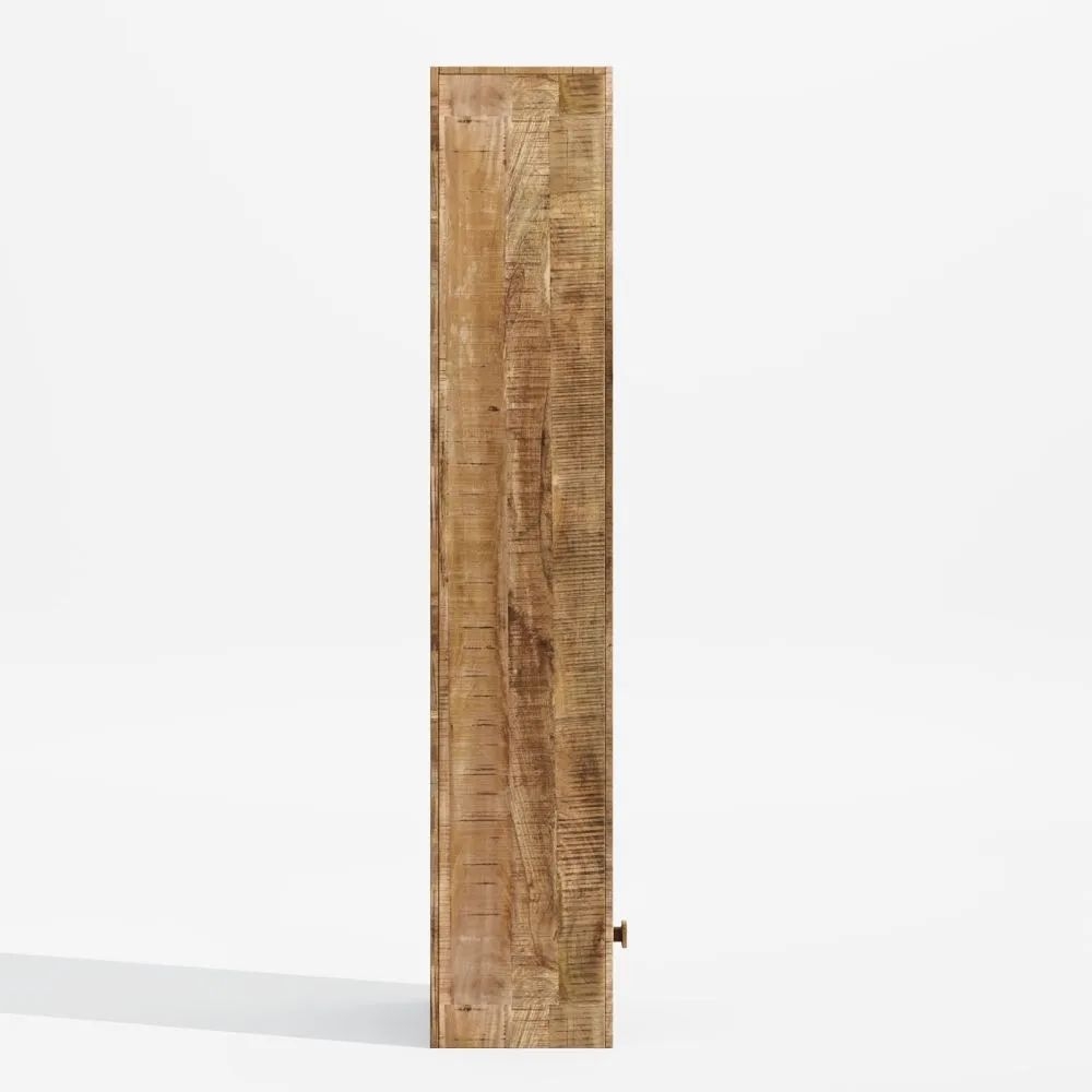 Dakota Mango Wood Tall Bookcase, Indian Light Natural Rustic Finish 3