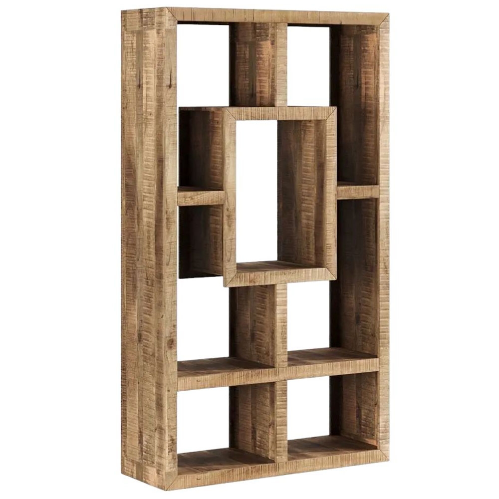 Dakota Mango Wood Bookshelf, Indian Light Natural Rustic Finish