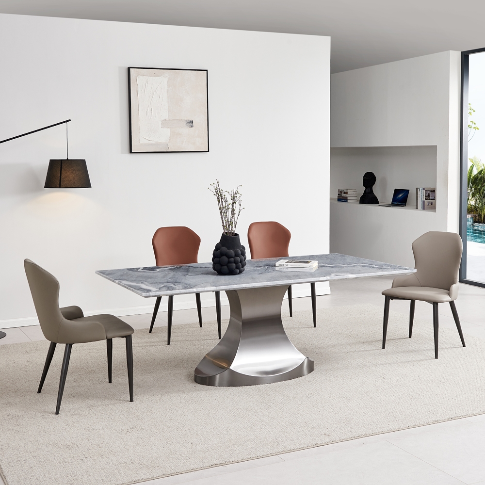 Buy Hester Grey Marble Dining Table 200cm The Furn Shop
